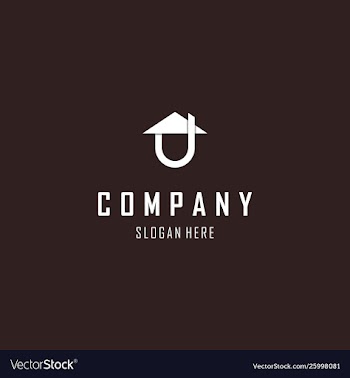 Letter u home creative business logo vector image