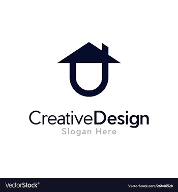 Letter u home realty creative business logo vector image