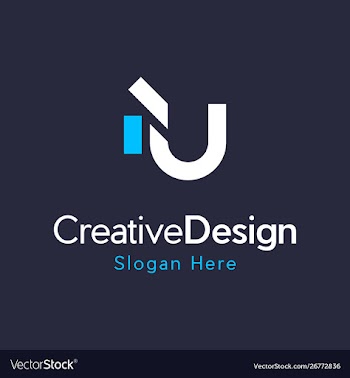 Letter u media pixel creative modern logo vector image