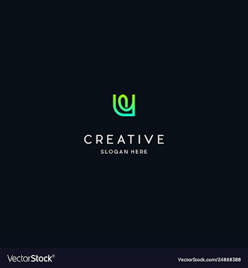Letter u naturally creative business logo design vector image