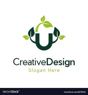 Letter u naturally creative business logo vector image