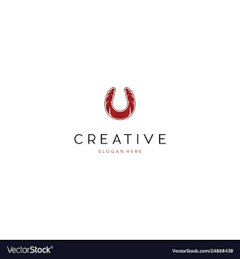 Letter u sausage delicious creative logo vector image