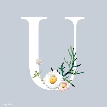 Letter U with blossoms | Free stock vector - 544972