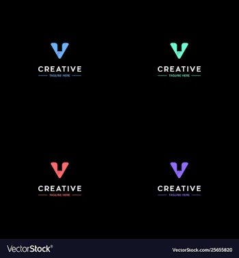Letter v arrow brand logo design vector image