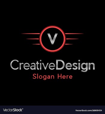 Letter v automotive creative business logo vector image