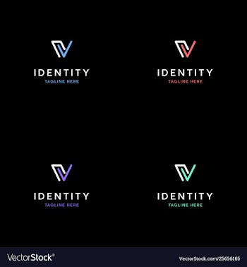 Letter v building brand logo design vector image
