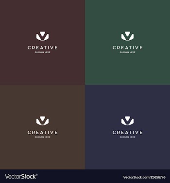 Letter v camera studio logo design vector image