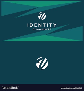 Letter v card business logo design vector image