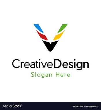 Letter v colorful creative modern logo vector image