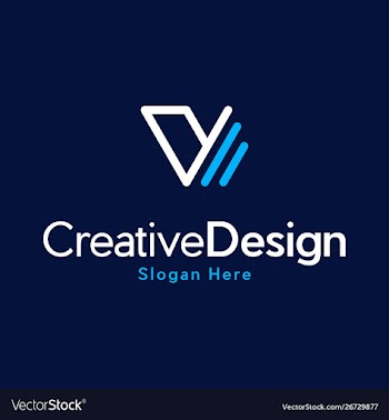 Letter v line creative business logo vector image