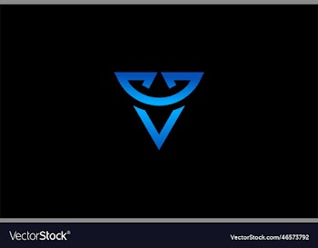 letter v logo with a blue color