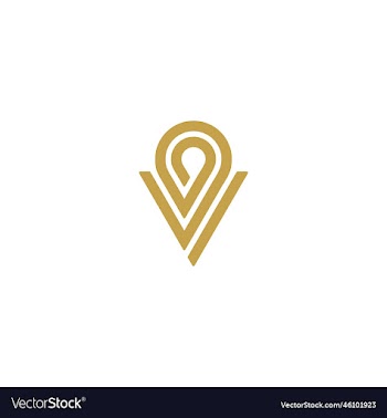 letter v map pin logo design