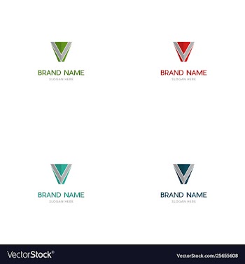 Letter v media brand logo design vector image