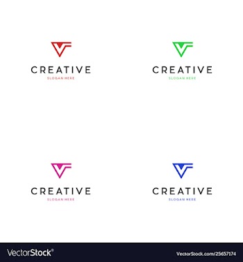 Letter v minimalist brand logo design vector image