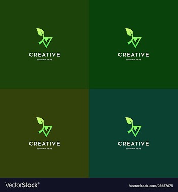 Letter v naturally health logo design vector image