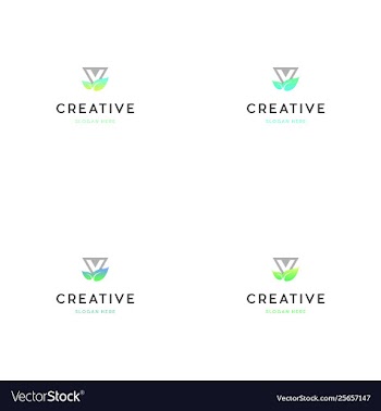Letter v naturally health logo design vector image