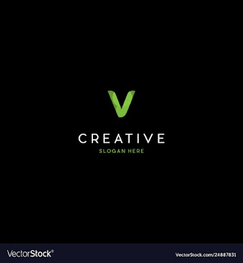 Letter v nature creative business logo design vector image