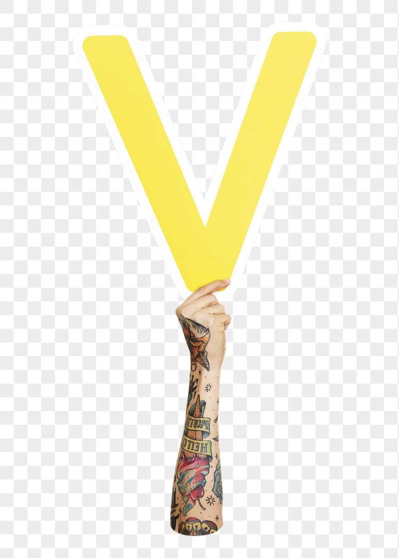 Letter V png hand holding | Free PNG - rawpixel