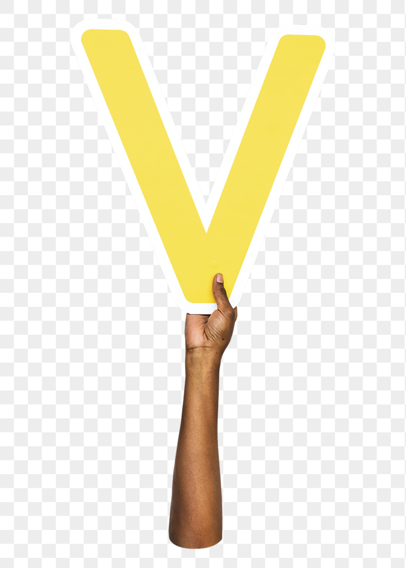 Letter V png hand holding | Free PNG - rawpixel