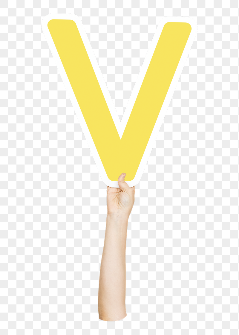 Letter V png hand holding | Free PNG - rawpixel