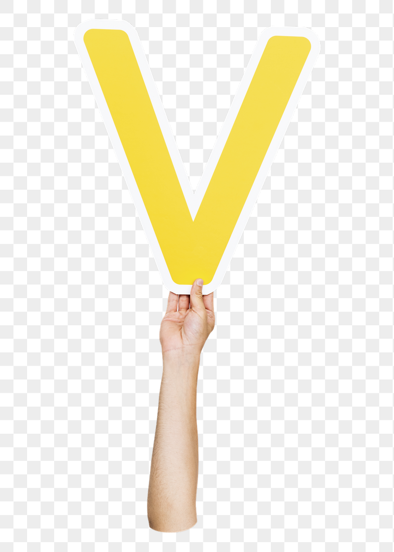 Letter V png hand holding | Free PNG - rawpixel