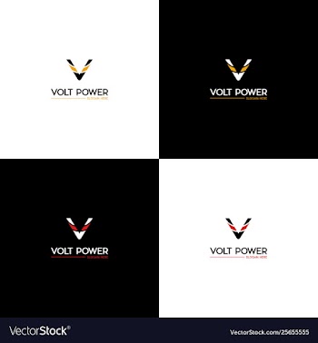 Letter v power brand logo design vector image