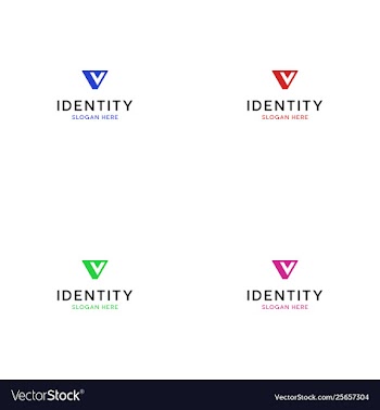Letter v triangle logo design vector image