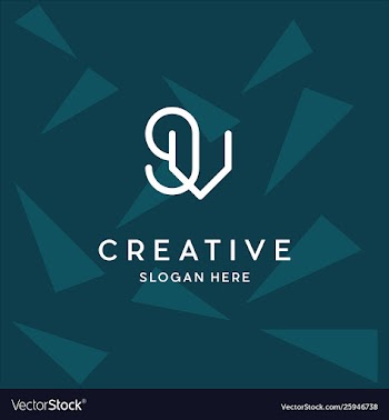 Letter v with background digital creative logo vector image
