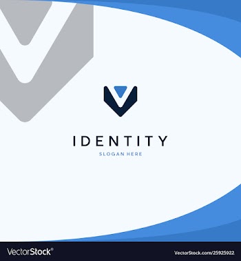Letter v with business card creative logo design vector image
