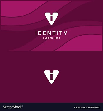 Letter vi card logo design vector image