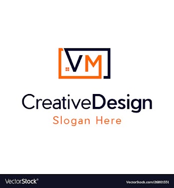 Letter vm home realty creative business logo vector image