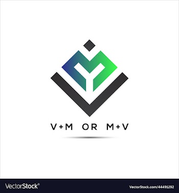 letter vm or mv logo design icon