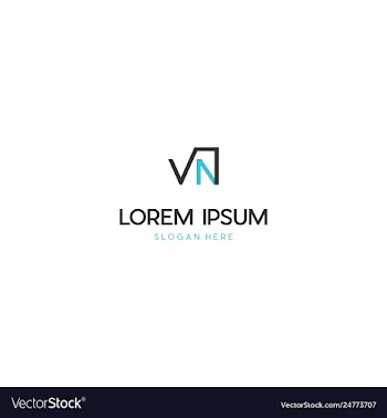 Letter vn creative business logo design vector image