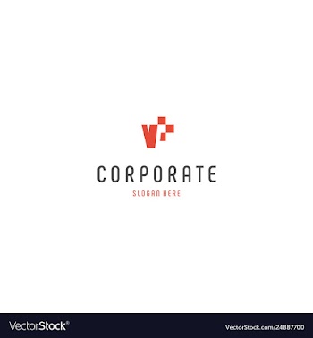 Letter vp pixel media text creative business logo vector image