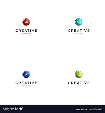 Letter vr 360 view logo design vector image