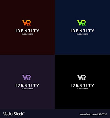 Letter vr 360 view logo design vector image