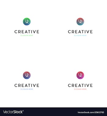 Letter vr media mobius logo design vector image