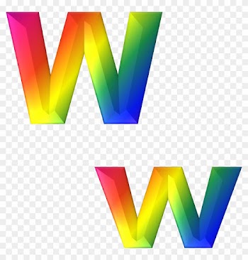 Letter W 3d Abc Alphabet Rainbow - Clipart Letters Free Rainbow Alphabet Png