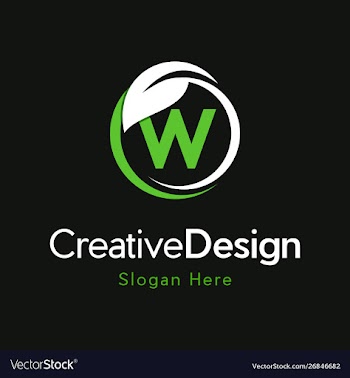 Letter w circle leaf creative business logo vector image
