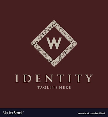 Letter w frame luxury creative business logo vector image