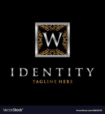 Letter w frame luxury creative business logo vector image
