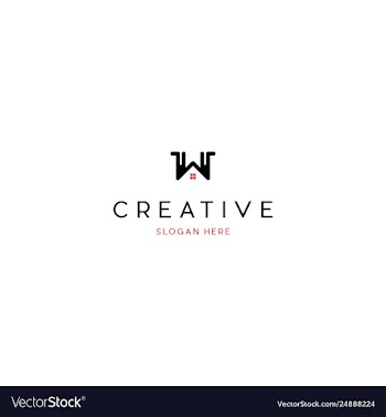 Letter w home creative business logo design vector image