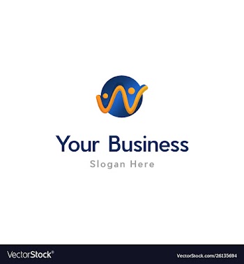 Letter w human care logo vector image