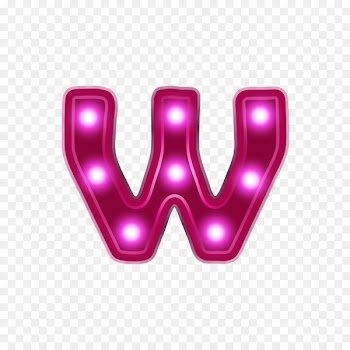 Letter W Light Alphabet Red - Red neon alphabet W 
