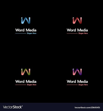 Letter w media logo design vector image
