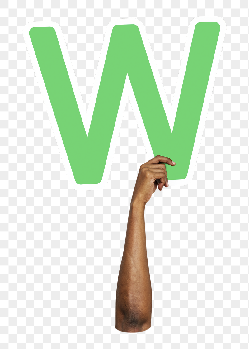 Letter W png hand holding | Free PNG - rawpixel