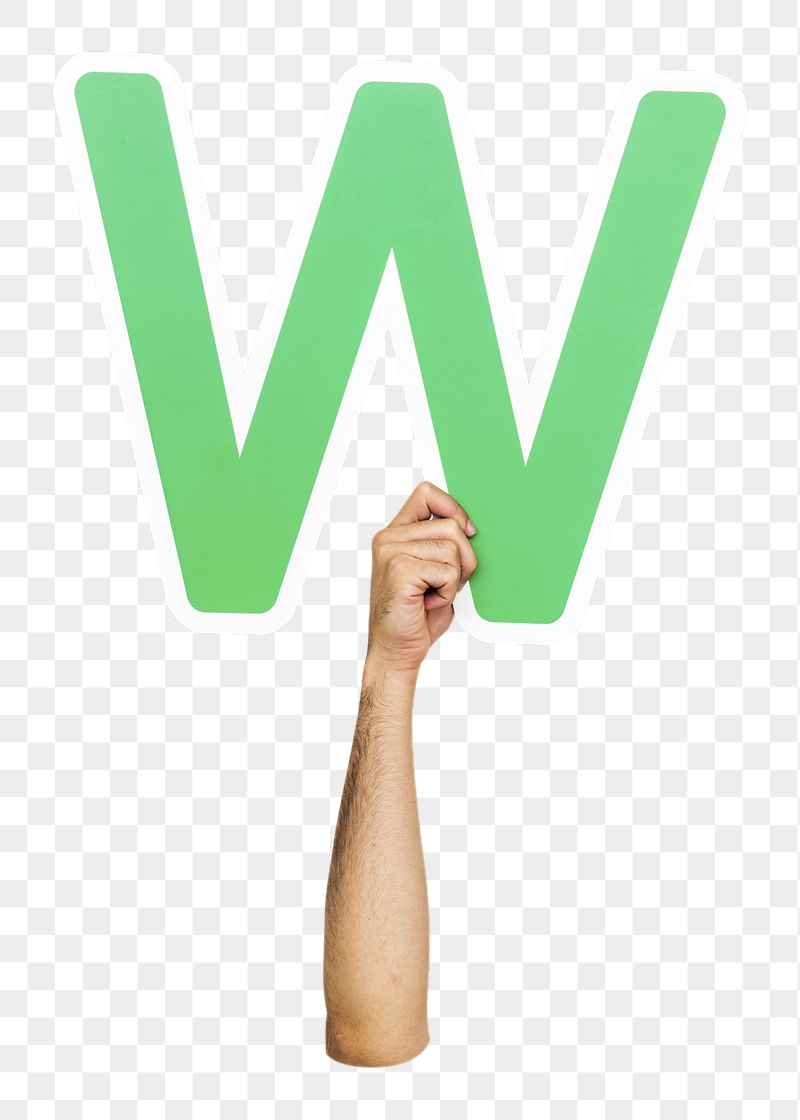 Letter W png hand holding | Free PNG - rawpixel