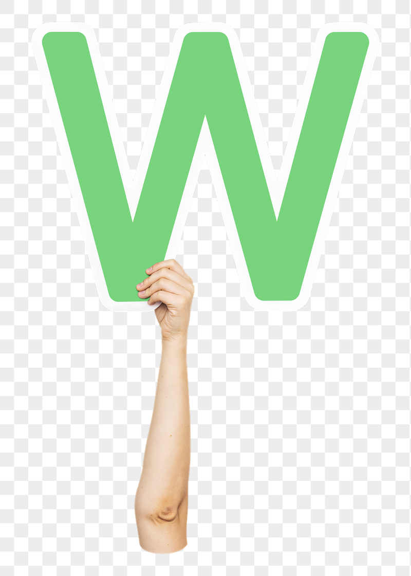 Letter W png hand holding | Free PNG - rawpixel