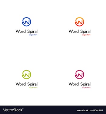 Letter w spiral creative logo design vector image