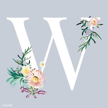 Letter W with blossoms | Free stock vector - 544999